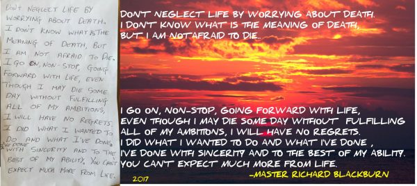 MASTER RICHARD BLACKBURN Muay Thai, ispirational quote tribute by Sensei Brendan Donnelly